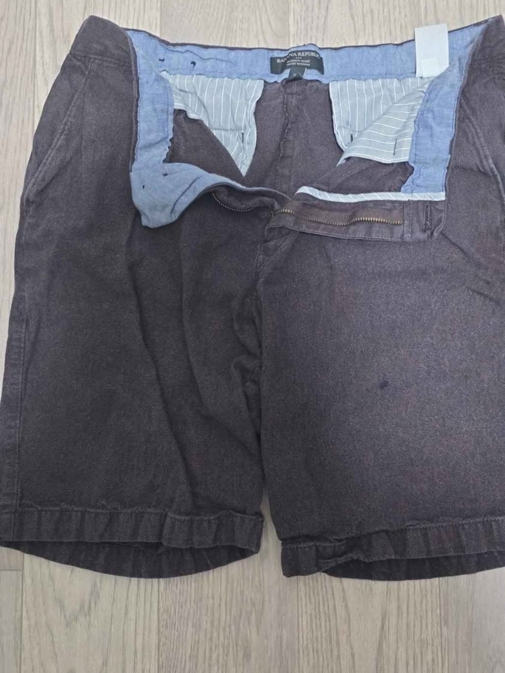 Banana Republic Men's Flat Front Dark Brown Cotton Shorts